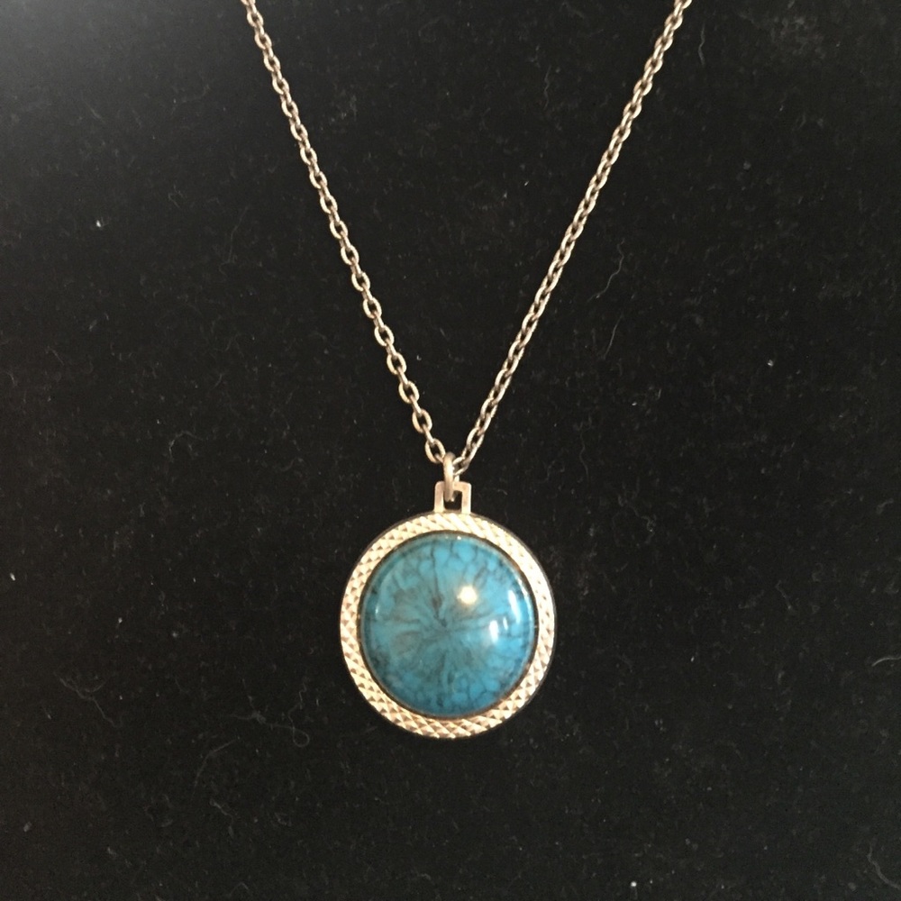 VINTAGE stone necklace with Native American head